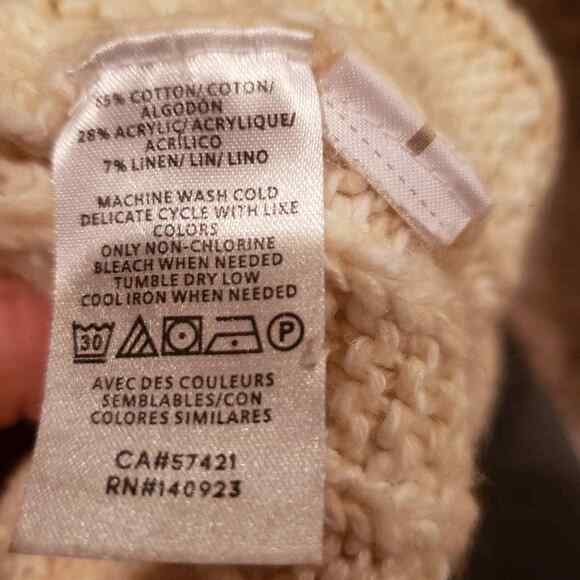 Womens Lou & Grey Cotton/Linen Blend sweater, cream xs - Picture 10 of 10